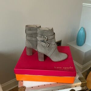Kate Spade Stone Soft Tumbled Nubuck Lexi Heeled Boots. Size 6. New in Box.